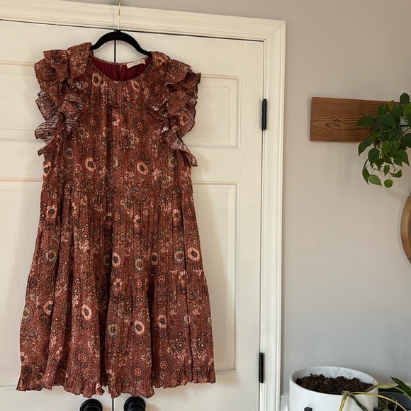 Ulla Johnson Adele Mini Dress Rose Bud Size 16 Floral Ruffle Sleeve Knee Length - Picture 3 of 14